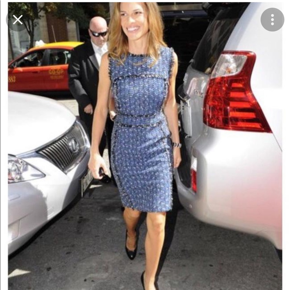 Tory Burch Blue Tweed Petula Dress